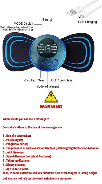 Mini Electric Massager – 8 Modes & 19 Strength Levels